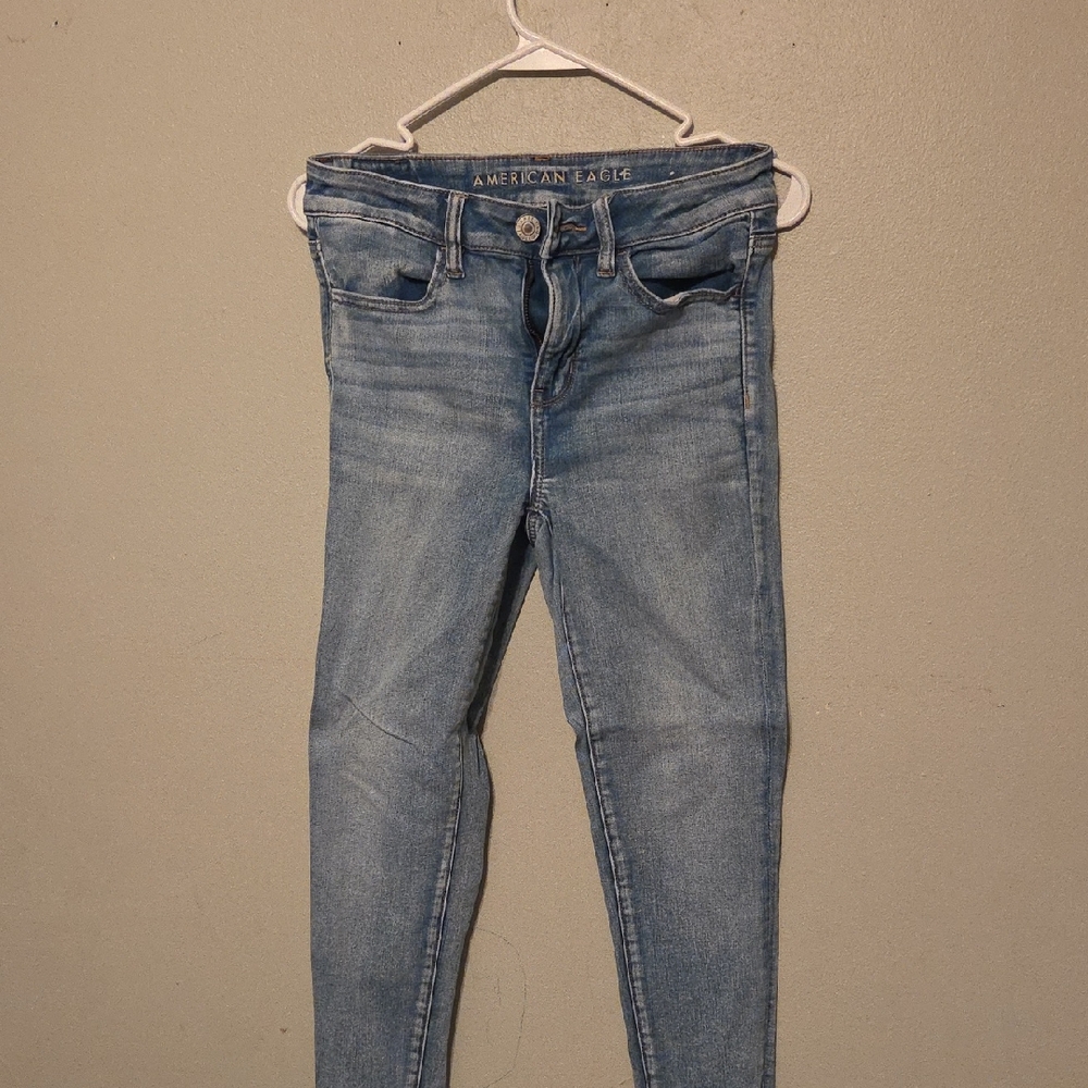 American Eagle Outfitters Women's Light Blue Skinny Jeans